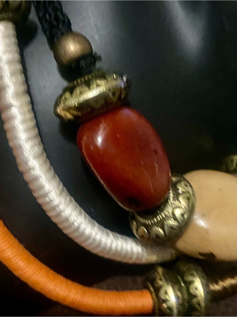 Vintage Artisan Boho Multi-Strand Statement Necklace with Genuine Stones - Picture 5 of 9